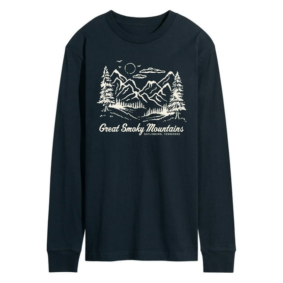 Instant Message - Smoky Mountains TN - Men's Long Sleeve Graphic T-Shirt