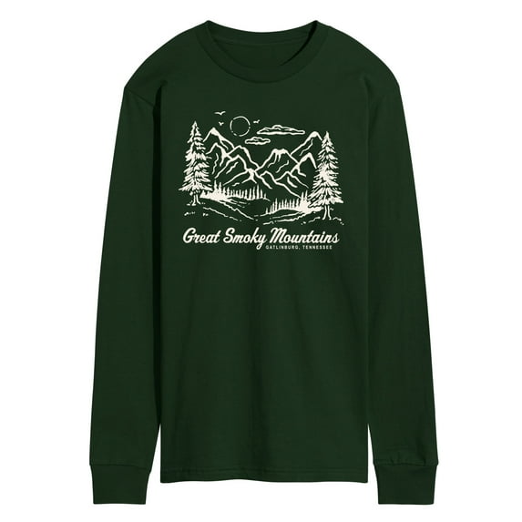 Instant Message - Smoky Mountains TN - Men's Long Sleeve Graphic T-Shirt
