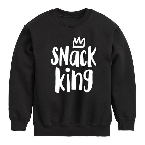 Instant Message - Snack King - Toddler & Youth Crewneck Fleece Sweatshirt