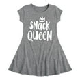 thumbnail image 1 of Instant Message - Snack Queen - Toddler & Youth Girls Fit & Flare Dress, 1 of 1