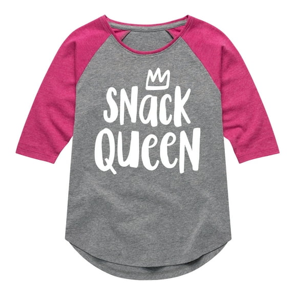 Instant Message - Snack Queen - Toddler & Youth Girls Raglan Graphic T-Shirt