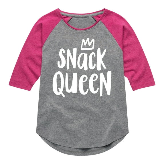 Instant Message - Snack Queen - Toddler & Youth Girls Raglan Graphic T-Shirt