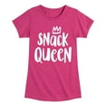 thumbnail image 1 of Instant Message - Snack Queen - Toddler & Youth Girls Short Sleeve Graphic T-Shirt, 1 of 6