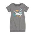 thumbnail image 1 of Instant Message - Snorkel Cat - Toddler & Youth Girls Fleece Dress, 1 of 6