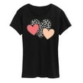 thumbnail image 1 of Instant Message - Snow Leopard Colored Hearts - Women's Short Sleeve Graphic T-Shirt, 1 of 6