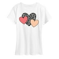 thumbnail image 1 of Instant Message - Snow Leopard Colored Hearts - Women's Short Sleeve Graphic T-Shirt, 1 of 6