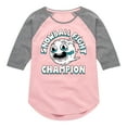 thumbnail image 1 of Instant Message - Snowball Fight Champion  - Toddler & Youth Girls Raglan Graphic T-Shirt, 1 of 5