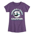 thumbnail image 1 of Instant Message - Snowball Fight Champion  - Toddler & Youth Girls Short Sleeve Graphic T-Shirt, 1 of 5