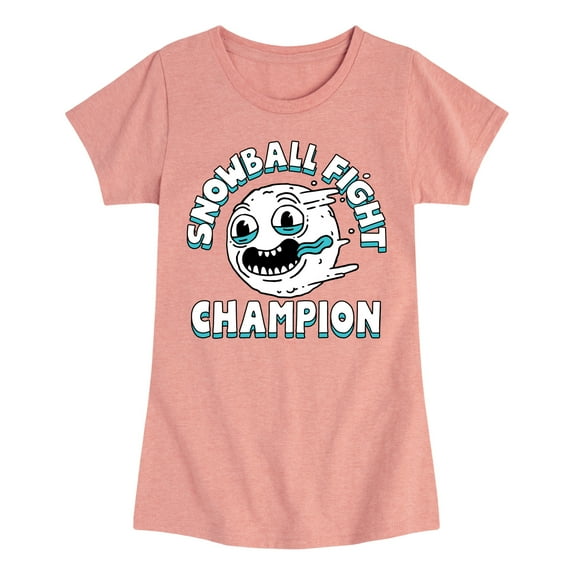 Instant Message - Snowball Fight Champion - Toddler & Youth Girls Short Sleeve Graphic T-Shirt