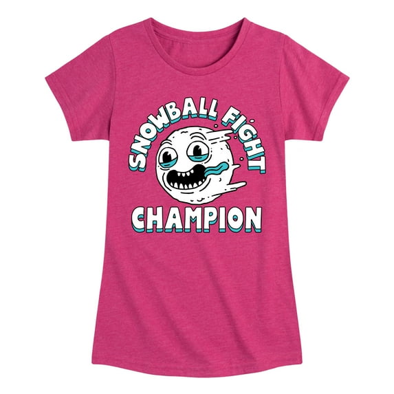 Instant Message - Snowball Fight Champion - Toddler & Youth Girls Short Sleeve Graphic T-Shirt