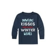 thumbnail image 1 of Instant Message - Snowflake Kisses And Warm Winter Wishes - Youth Long Sleeve Tee, 1 of 5