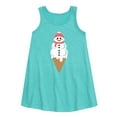 thumbnail image 1 of Instant Message - Snowman Ice Cream  - Toddler & Youth Girls A-line Dress, 1 of 4