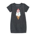 thumbnail image 1 of Instant Message - Snowman Ice Cream  - Toddler & Youth Girls Fleece Dress, 1 of 1