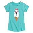 thumbnail image 1 of Instant Message - Snowman Ice Cream  - Toddler & Youth Girls Short Sleeve Graphic T-Shirt, 1 of 5