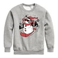 thumbnail image 1 of Instant Message - Snowman Sled Christmas - Toddler & Youth Crewneck Fleece Sweatshirt, 1 of 6