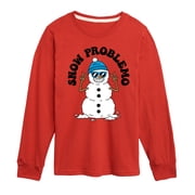 Instant Message - Snowman Snow Problemo Christmas Long Sleeve Graphic T-Shirt
