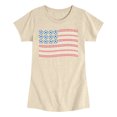 thumbnail image 1 of Instant Message - Soccer Ball American Flag - Youth Girls Fitted Short Sleeve T-Shirt, 1 of 5