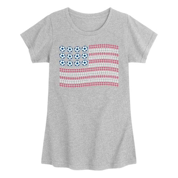 Instant Message - Soccer Ball American Flag Fitted Short Sleeve Graphic T-Shirt