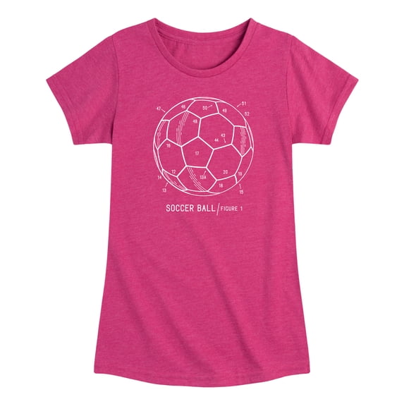 Instant Message - Soccer Ball Rendering - Toddler Girls Fitted Short Sleeve T-Shirt