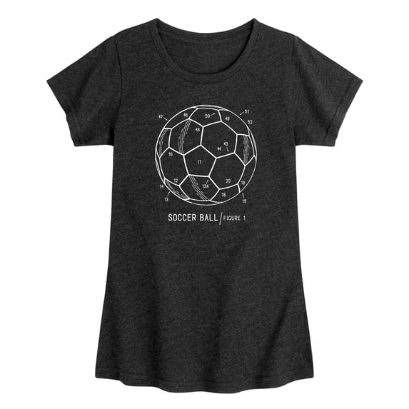 Instant Message - Soccer Ball Rendering - Toddler Girls Fitted Short Sleeve T-Shirt