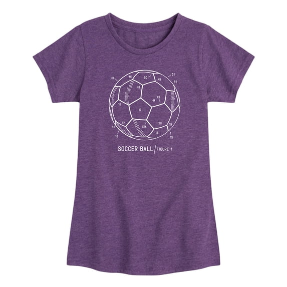 Instant Message - Soccer Ball Rendering - Toddler Girls Fitted Short Sleeve T-Shirt