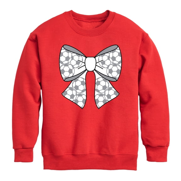 Instant Message - Soccer Bow - Youth Crew Fleece Sweatshirt