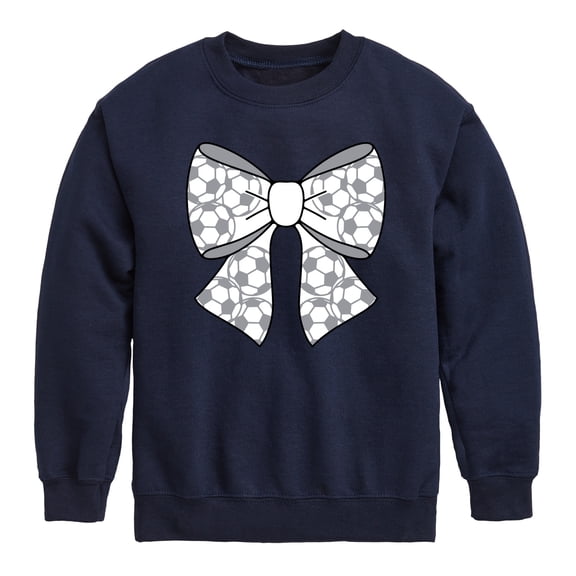 Instant Message - Soccer Bow - Youth Crew Fleece Sweatshirt