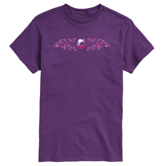 Instant Message - Soccer Flames Pink Short Sleeve Graphic T-Shirt