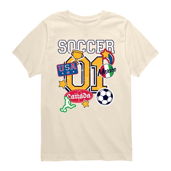 Instant Message - Soccer Stickers Boys' Short Sleeve Graphic T-Shirt