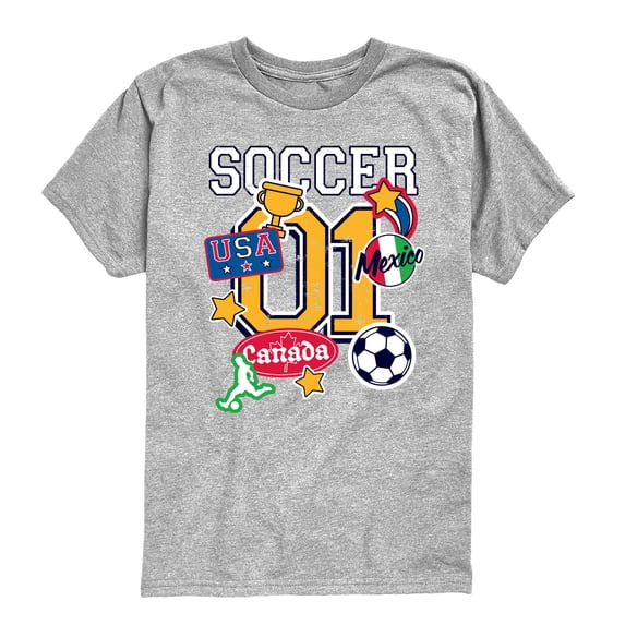 Instant Message - Soccer Stickers Boys' Short Sleeve Graphic T-Shirt