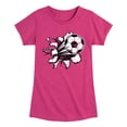 thumbnail image 1 of Instant Message - Soccerball Shirt Tear - Youth Girls Fitted Short Sleeve T-Shirt, 1 of 5
