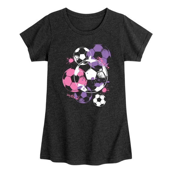 Instant Message - Soccerballs and Paint Girls - Youth Girls Short Sleeve T-shirt