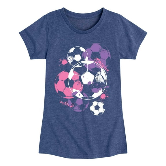 Instant Message - Soccerballs and Paint Girls - Youth Girls Short Sleeve T-shirt