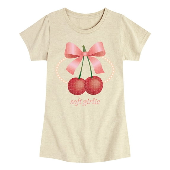 Instant Message - Soft Girlie Cherries -Youth Girls Short Sleeve T-Shirt