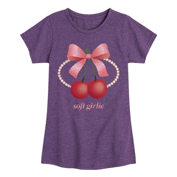 Instant Message - Soft Girlie Cherries -Youth Girls Short Sleeve T-Shirt