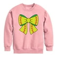 thumbnail image 1 of Instant Message - Softball Bow -Youth Crew Fleece Sweatshirt, 1 of 4