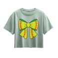 thumbnail image 1 of Instant Message - Softball Bow - Youth Girl Short Sleeve Boxy Tee, 1 of 5