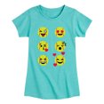 thumbnail image 1 of Instant Message - Softball Emojis Girls' Fitted Short Sleeve Graphic T-Shirt, 1 of 5