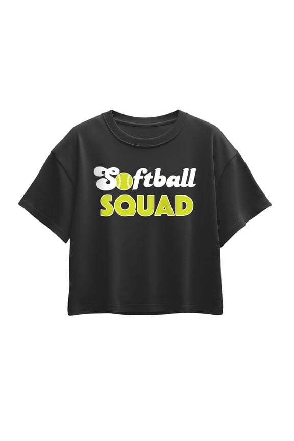 - Softball Squad Short Sleeve Boxy Graphic T-Shirt