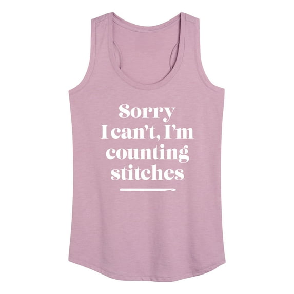 Instant Message - Sorry, I Can't, I'm Counting Stitches - Women's Racerback Tank Top