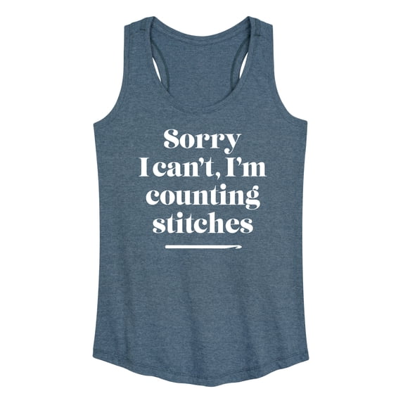 Instant Message - Can't I'm Counting Stitches - Women's Racerback Graphic Tank