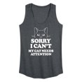 thumbnail image 1 of Instant Message - Sorry My Cat Needs Attention - Women's Racerback Tank Top, 1 of 6
