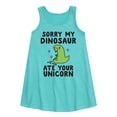 thumbnail image 1 of Instant Message - Sorry My Dinosaur Ate Your Unicorn - Toddler And Youth Girl's Girls A-line Dress, 1 of 4