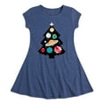thumbnail image 1 of Instant Message - Space Tree Christmas - Toddler & Youth Girls Fit & Flare Dress, 1 of 5