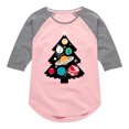 thumbnail image 1 of Instant Message - Space Tree Christmas - Toddler & Youth Girls Raglan Graphic T-Shirt, 1 of 6