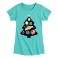 thumbnail image 1 of Instant Message - Space Tree Christmas - Toddler & Youth Girls Short Sleeve Graphic T-Shirt, 1 of 6