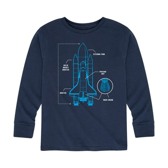 Instant Message - Spaceship Learning - Toddler And Youth Long Sleeve Graphic T-Shirt