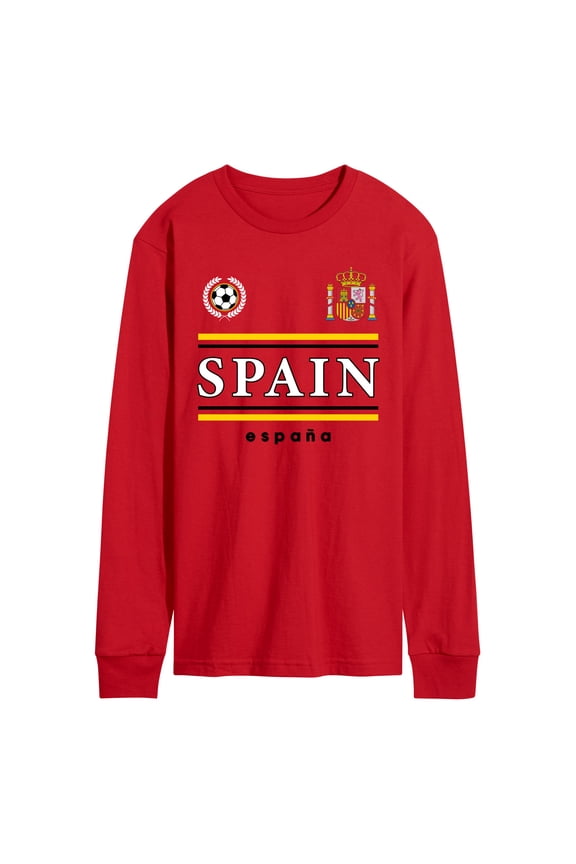 - Spain Soccer Jersey - Men's Long Sleeve Graphic T-Shirt