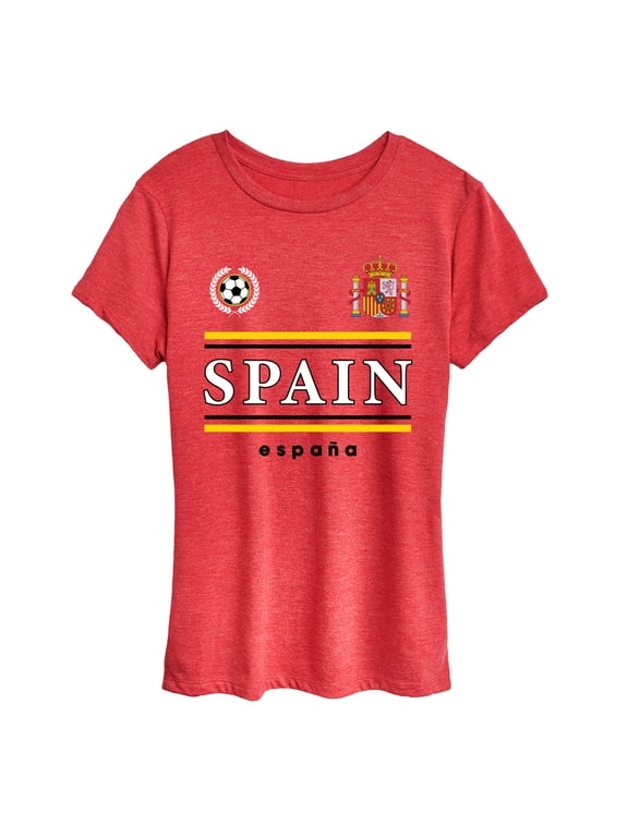 - Spain Soccer Jersey Women's Short Sleeve Graphic T-Shirt