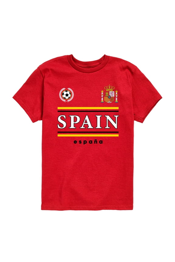 - Spain Soccer Jersey - Youth Boys Short Sleeve Graphic T-Shirt